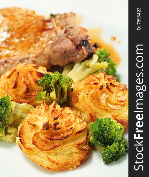 Pork Brisket with Potato and Broccoli