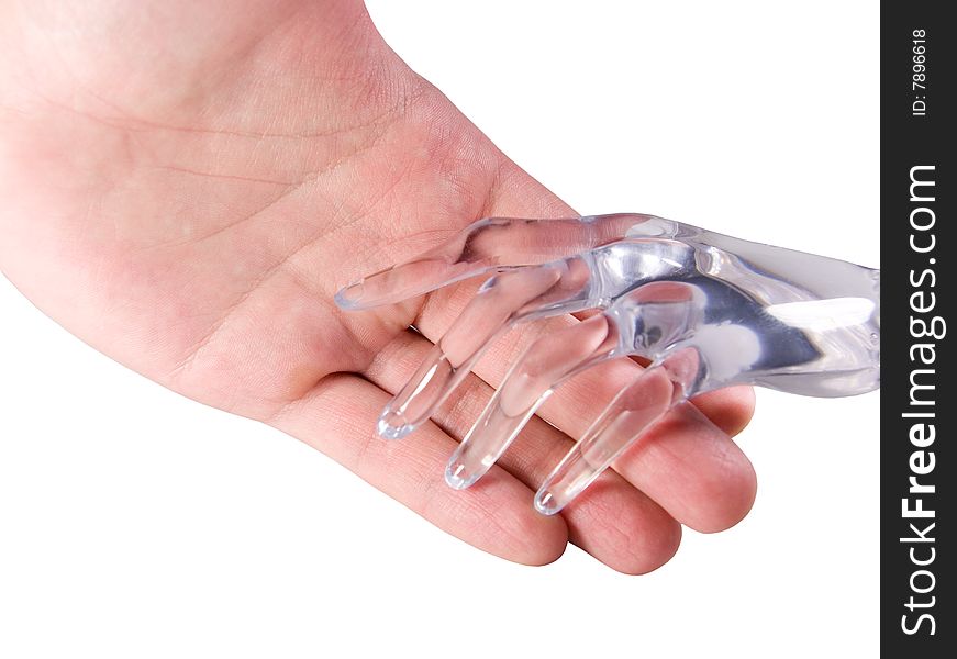 Two Hands (human And Glass)