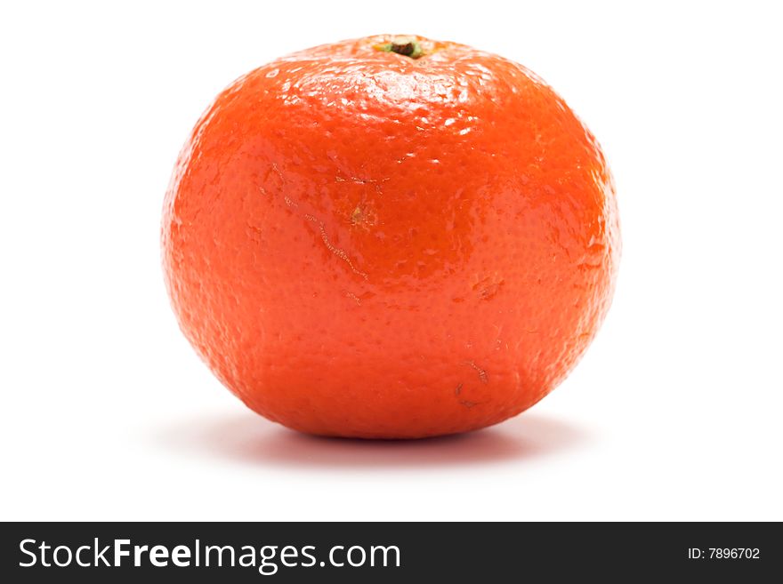 Red tangerine isolated on a white background.