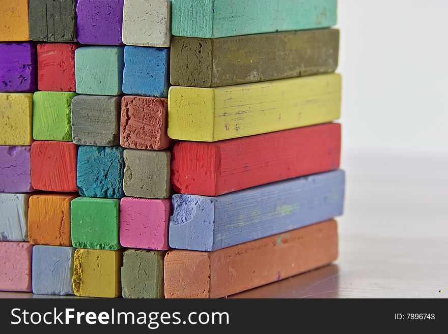 A bloc of pastel chalk in different Colours