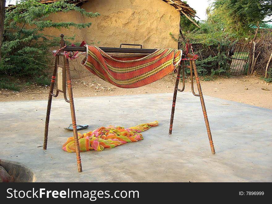 Cradle in a village in Rajasthan, India. Cradle in a village in Rajasthan, India