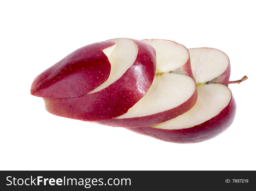 Cut apple isolated on the white background