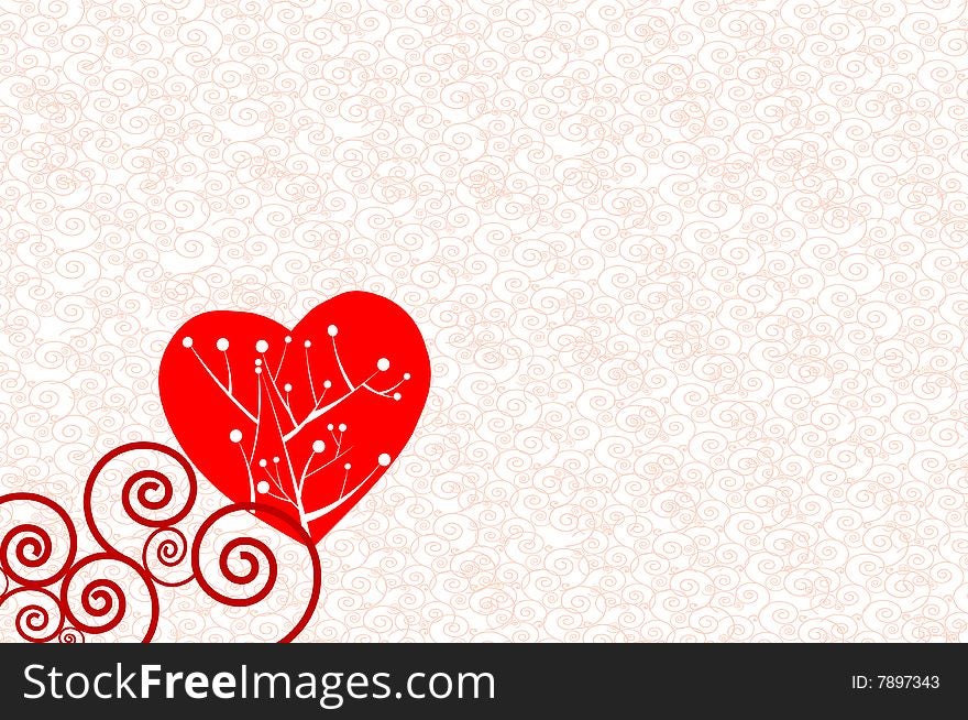 Stock photo: love theme: an image of red heart with place for text