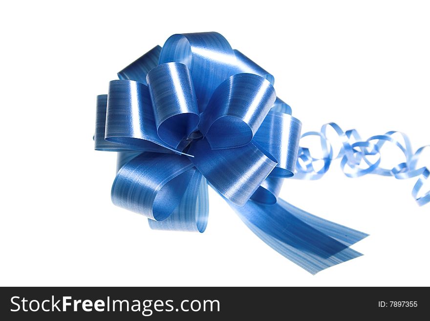 Holiday gift isolated  - curly ribbon and bow
