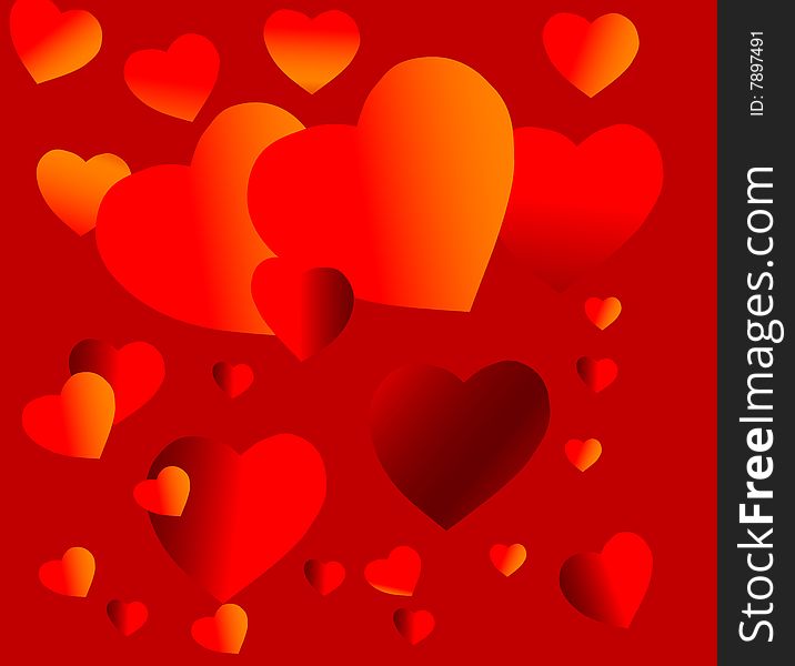 Stock photo: love theme: an image of hearts on red background