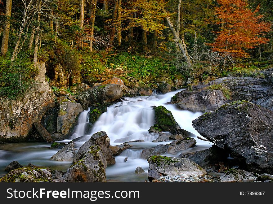 A cascade of water in France (Cauteret). A cascade of water in France (Cauteret)