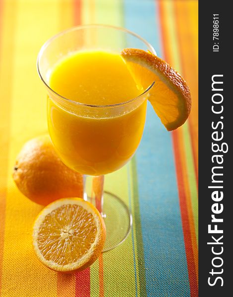 Glass of freshly squeezed orange juice