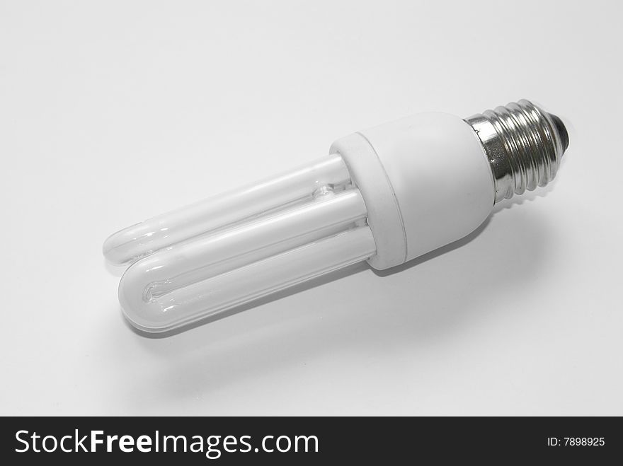 Photo of an electric bulb on a white background.
