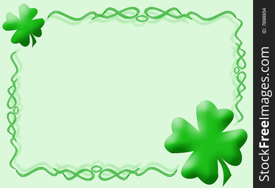 Clover background with colors, frame and decorations