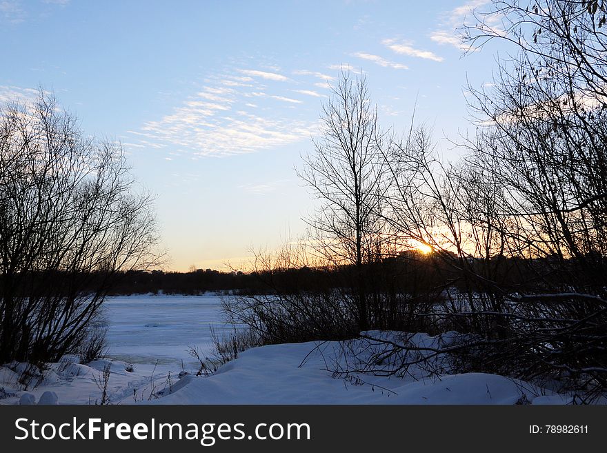 Nice sunset in a winter day