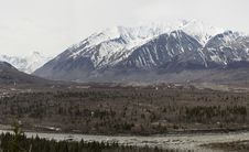 Spring View Of Black Rapids Glacier Moraine Royalty Free Stock Image Spring View Of Black Rapids Glacier Moraine Royalty Free Stock Image