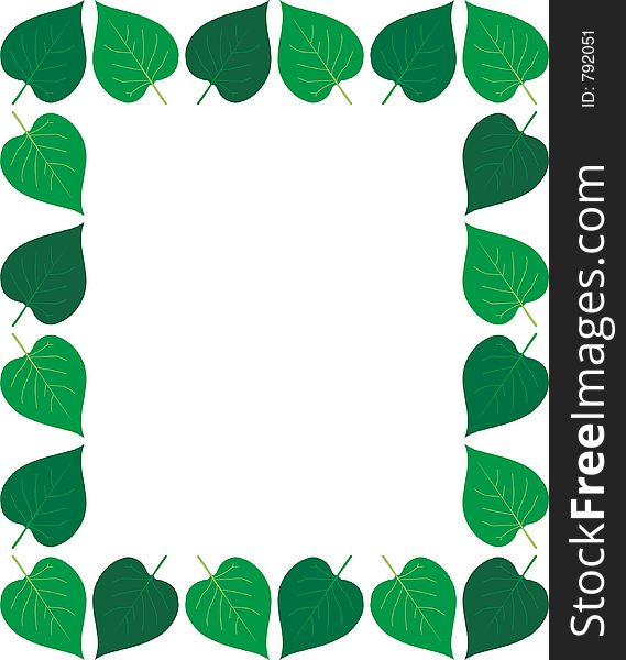Green artistic frame with leaves. Green artistic frame with leaves
