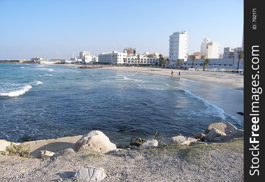 Beach in Tunisia and the seaside. Beach in Tunisia and the seaside