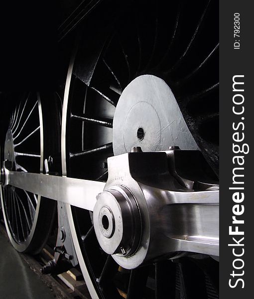 Close-up of vintage steam engine wheels. Close-up of vintage steam engine wheels