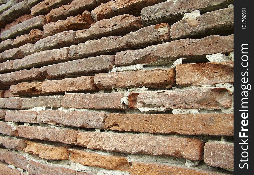 Weathered Brickwall on river bank Toulouse France. Weathered Brickwall on river bank Toulouse France