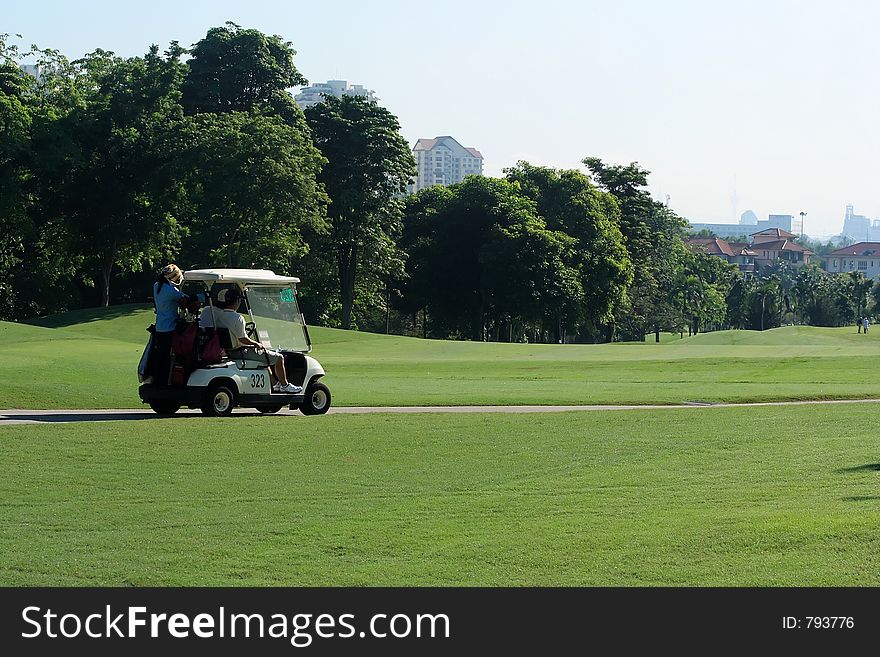 Golfcart in the field