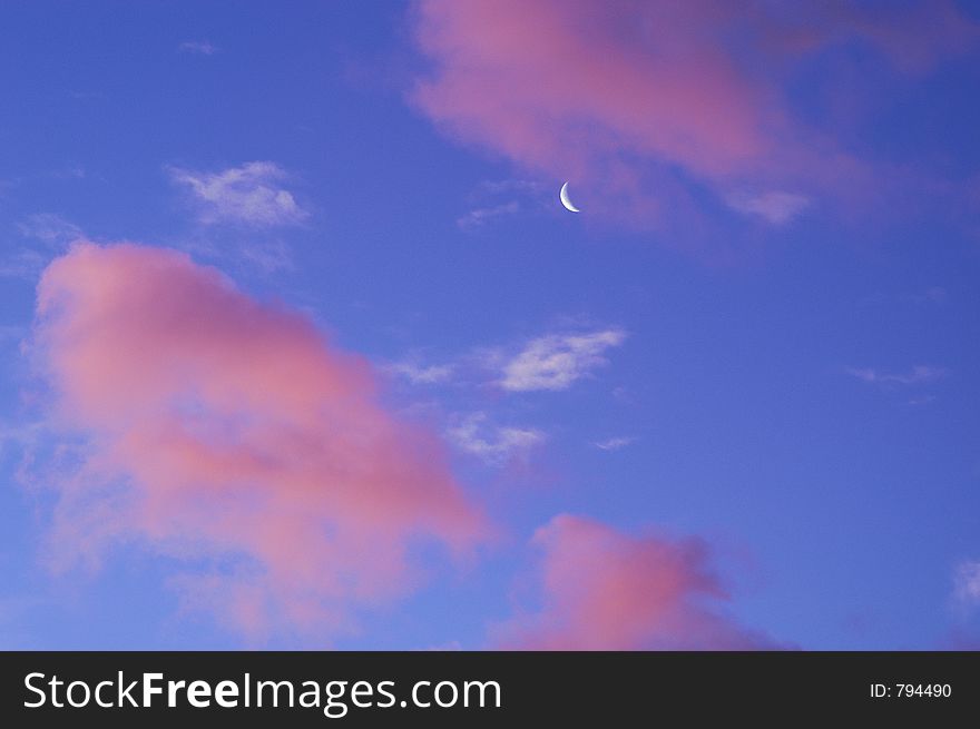 Moon and clouds. Moon and clouds