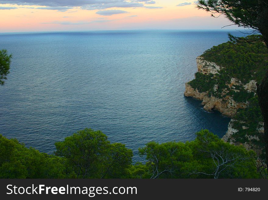 Beautiful secluded cove at sunset. Beautiful secluded cove at sunset