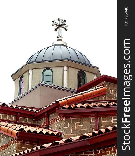 Greek orthodox church architecture isolated. Greek orthodox church architecture isolated
