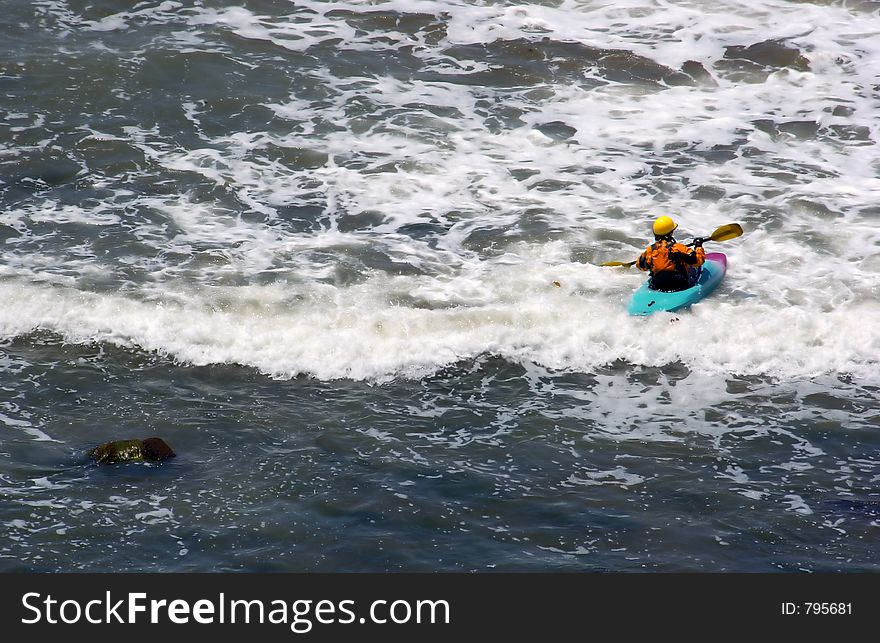 Man kayaking