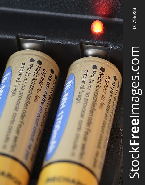 Mignon aa battery / accu charger in detail. Mignon aa battery / accu charger in detail