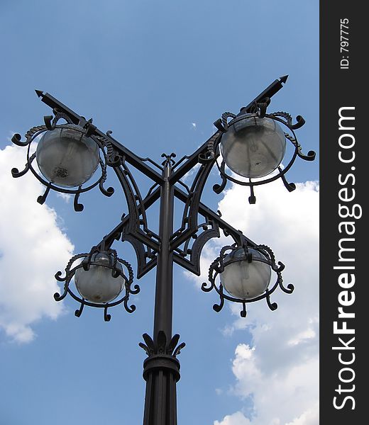 Modern lantern in city Dniepropetrovsk