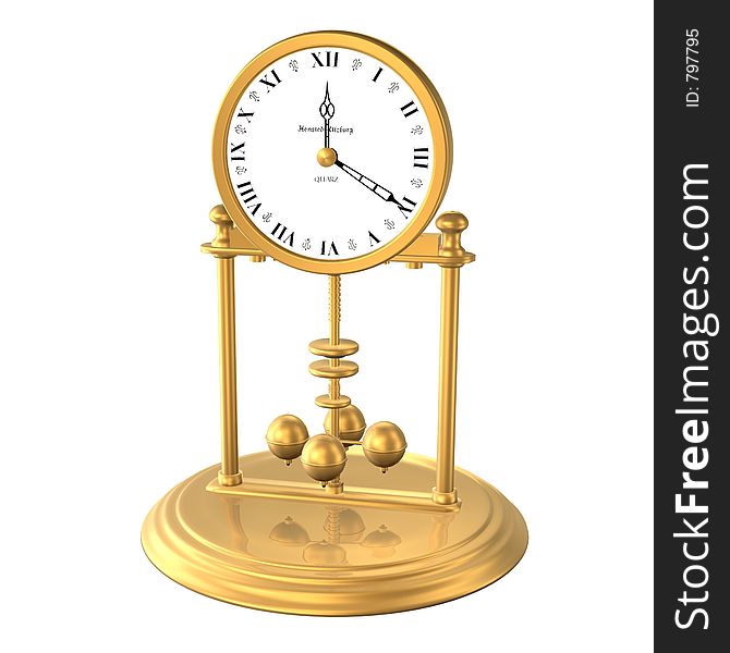 Golden Vintage clock. Golden Vintage clock