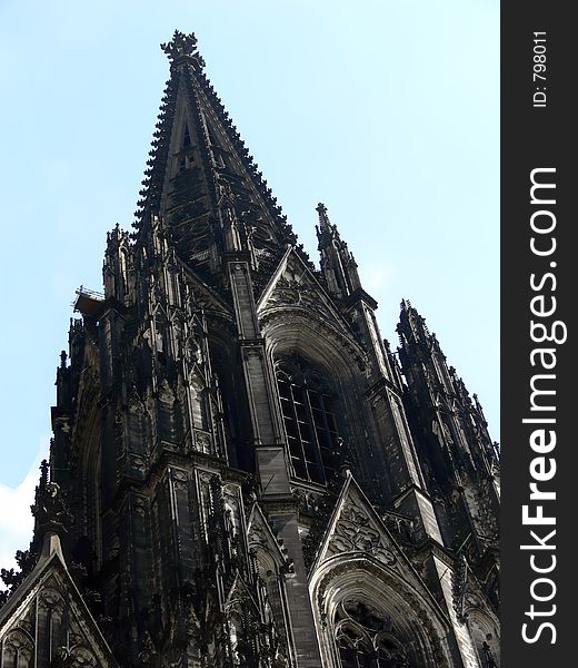 Right front side tower top of the dome in cologne. Right front side tower top of the dome in cologne