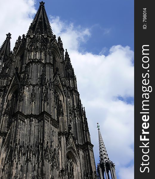 Right fron tside tower of the dome in cologne. Right fron tside tower of the dome in cologne