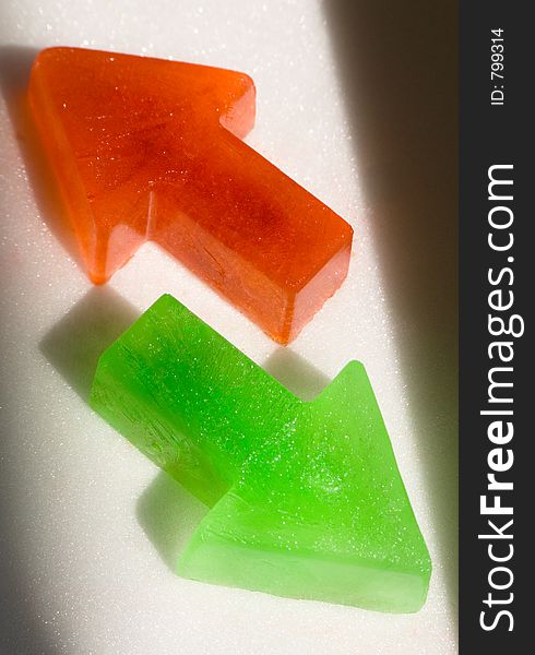 Arrow shaped ice cubes