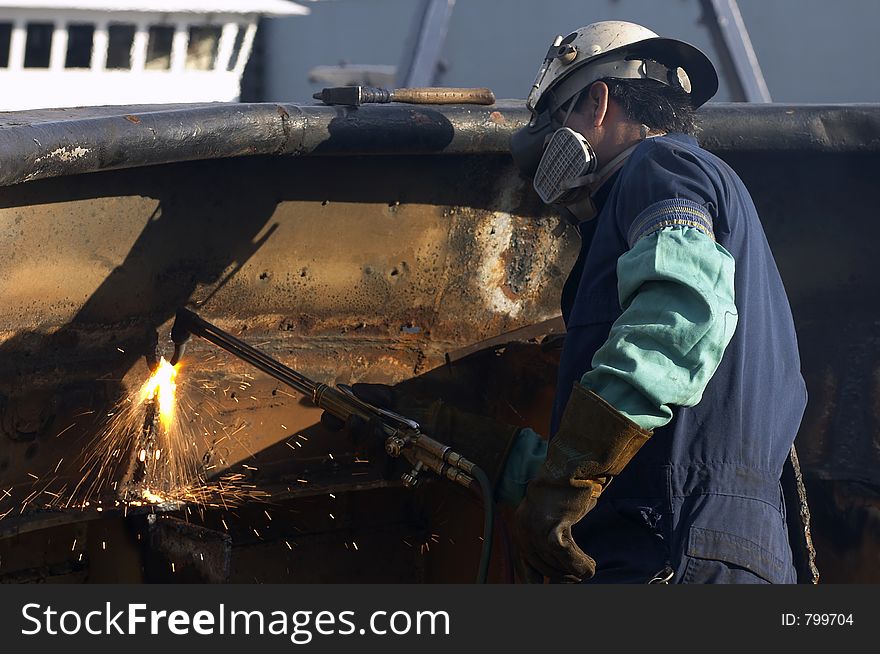 Man burning with torch. Man burning with torch