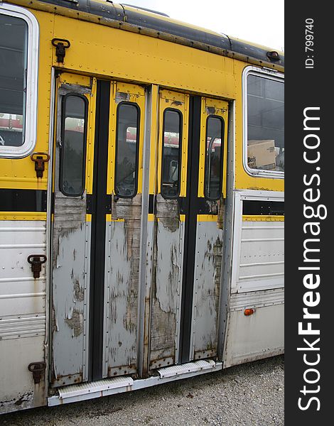 Old bus doors. Old bus doors