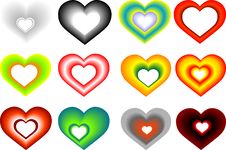 12 Hearts Royalty Free Stock Images 12 Hearts Royalty Free Stock Images