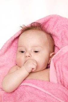 Little Baby After Bath Royalty Free Stock Images
