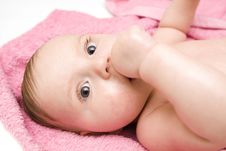 Little Baby After Bath Stock Images