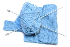 Knitting Needles, Yarn And Knitting Cloth. Stock Photos Knitting Needles, Yarn And Knitting Cloth. Stock Photos