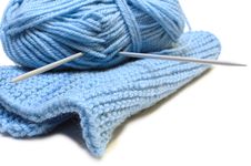 Knitting Needles, Yarn And Knitting Cloth. Stock Image Knitting Needles, Yarn And Knitting Cloth. Stock Image