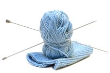 Knitting Needles, Yarn And Knitting Cloth. Stock Image Knitting Needles, Yarn And Knitting Cloth. Stock Image