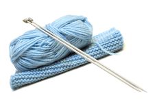 Knitting Needles, Yarn And Knitting Cloth. Royalty Free Stock Photos Knitting Needles, Yarn And Knitting Cloth. Royalty Free Stock Photos