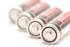 Batteries On White Royalty Free Stock Photo Batteries On White Royalty Free Stock Photo