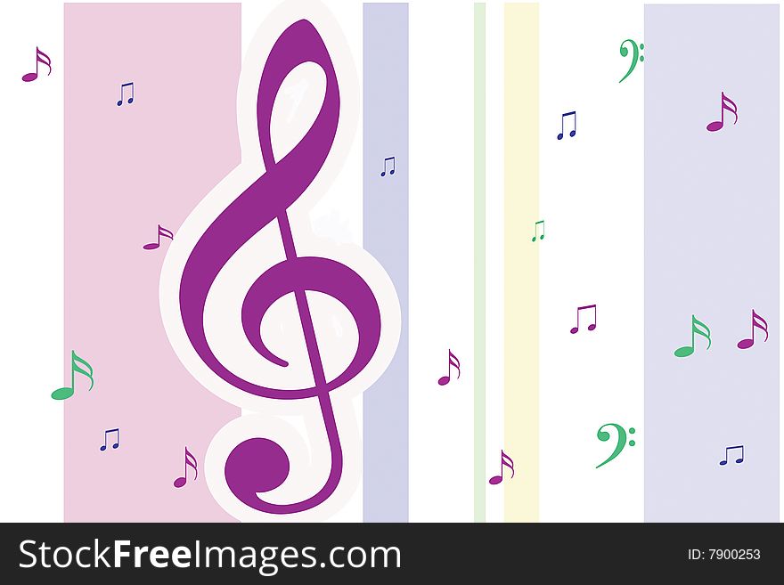Background with colored musical notes