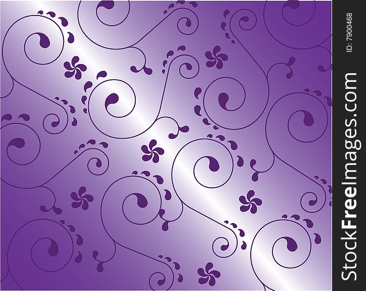 Spiral ornament on violet background