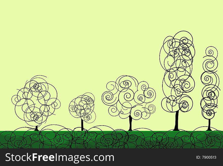 Vector curling trees