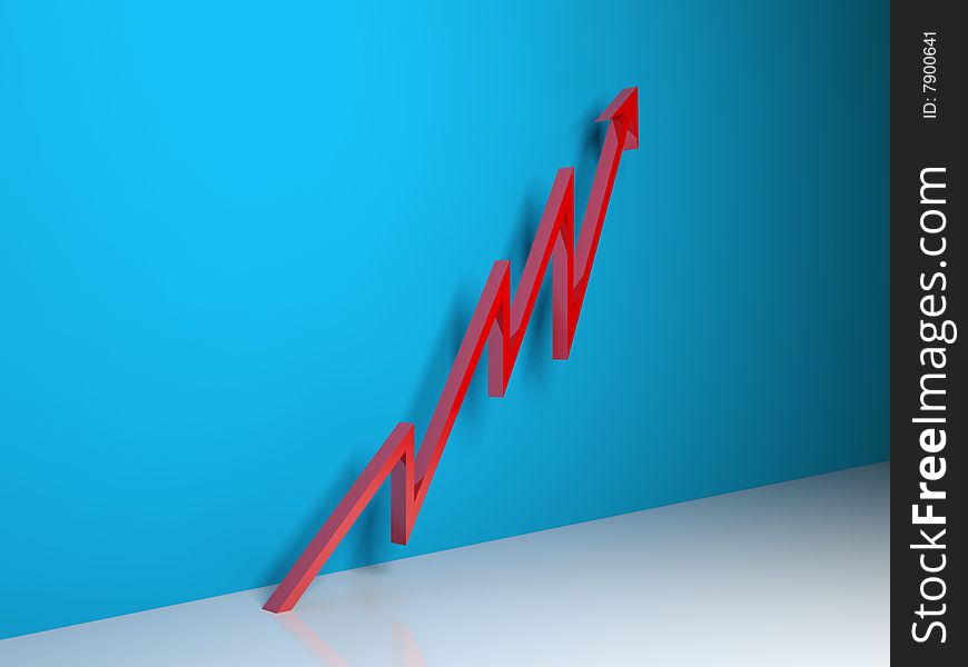 Red graph with blue background