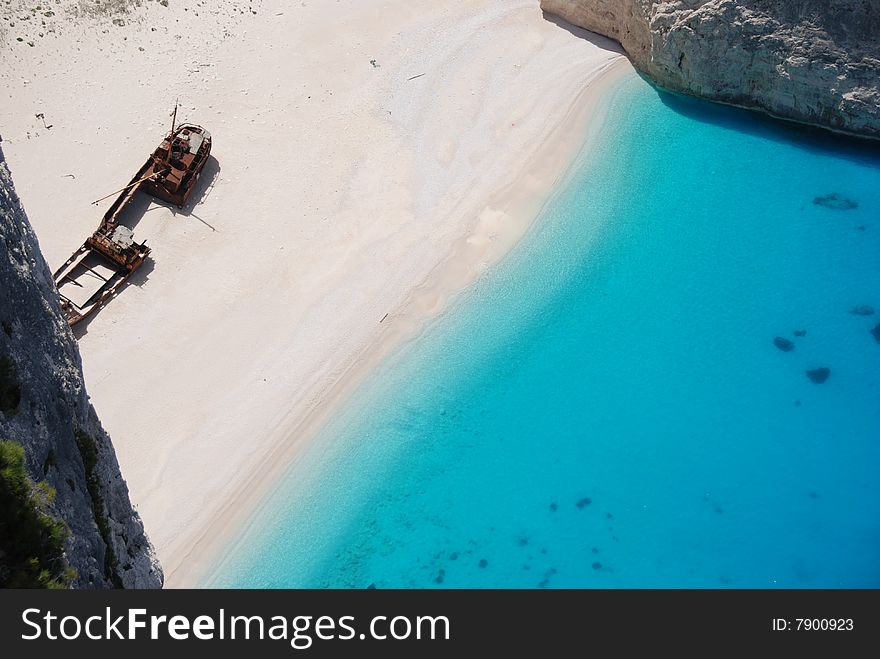 Navagio - Zakynthos island blue sea beach greece