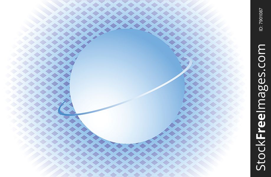 Blue background with sphere. Vector illustration.