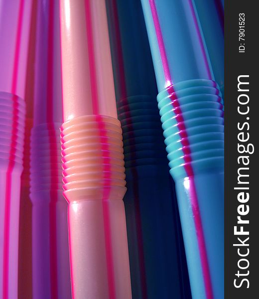 Colorful plastic straw, colored abstract motive