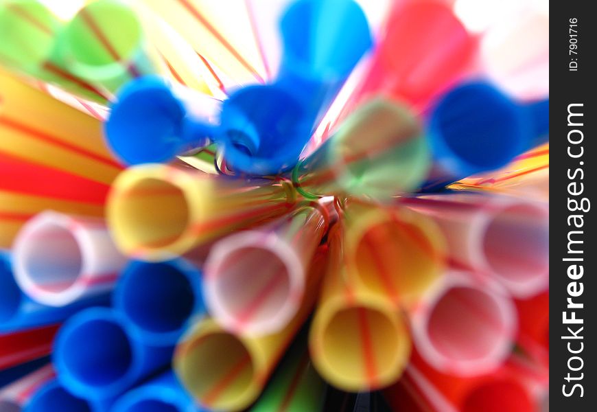 Colorful plastic straw, colored abstract motive