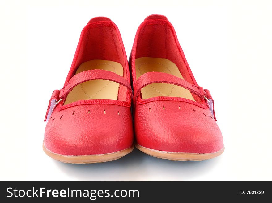 Red shoes isolated on white background