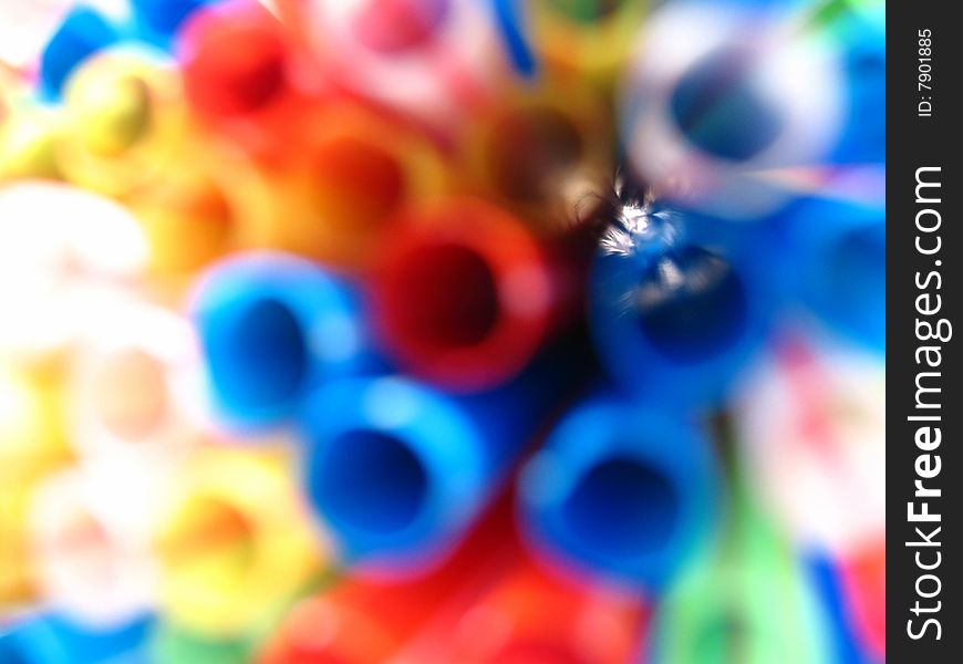 Colorful plastic straw, colored abstract motive